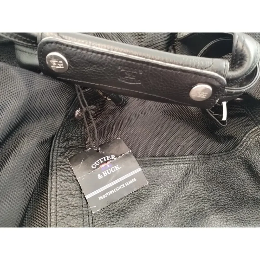 Cutter & Buck Black Canvas And Leather Duffle With Company Logo
